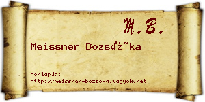 Meissner Bozsóka névjegykártya